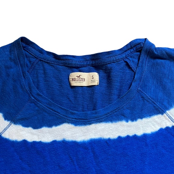 Hollister Blue & White Tie Dye Top | Women's S - Picture 2 of 4